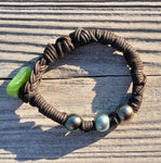 Tahitian Pearl & Jade Leather Bracelet