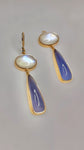 Moonstone & Blue Chalcedony Earrings