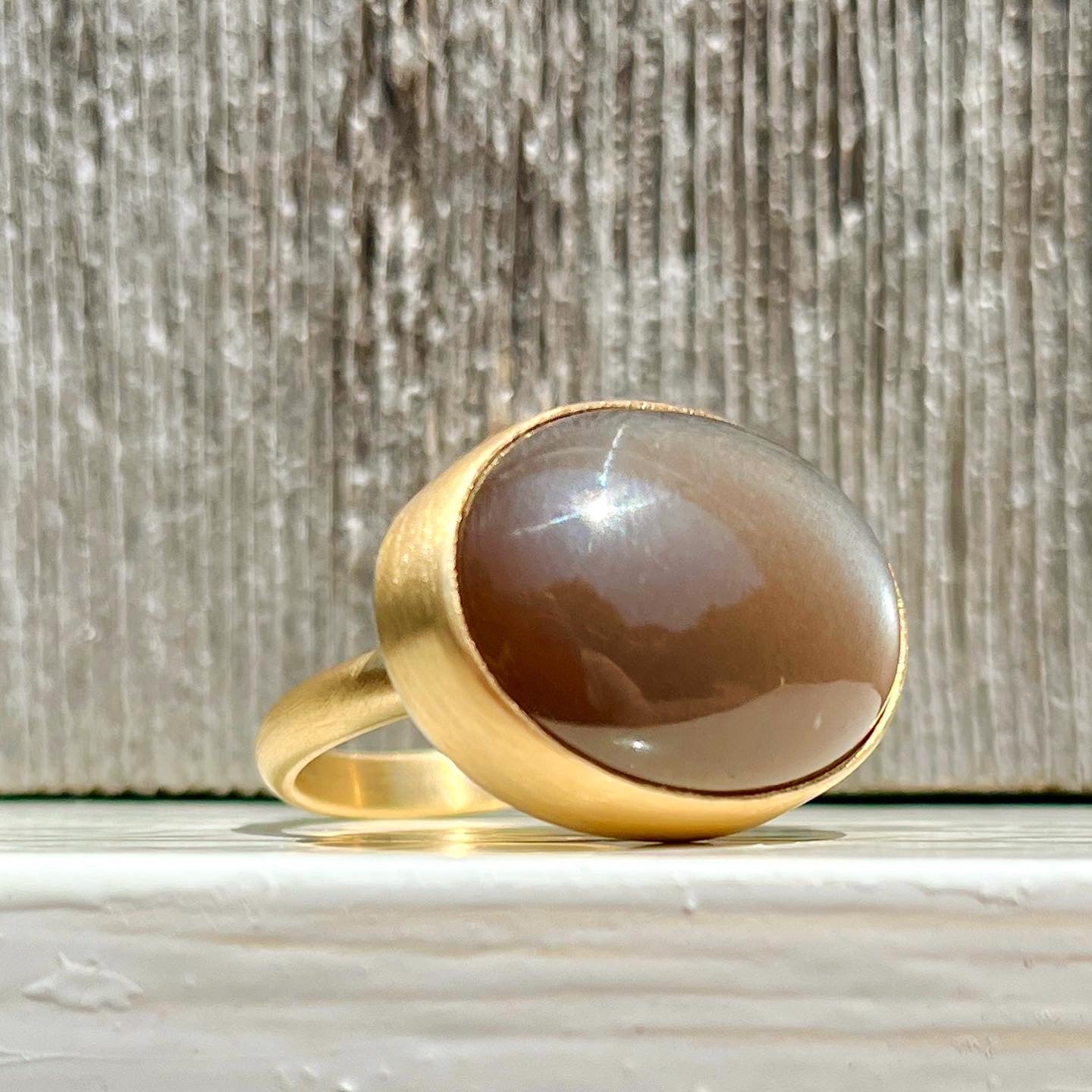 Chocolate Moonstone Ring