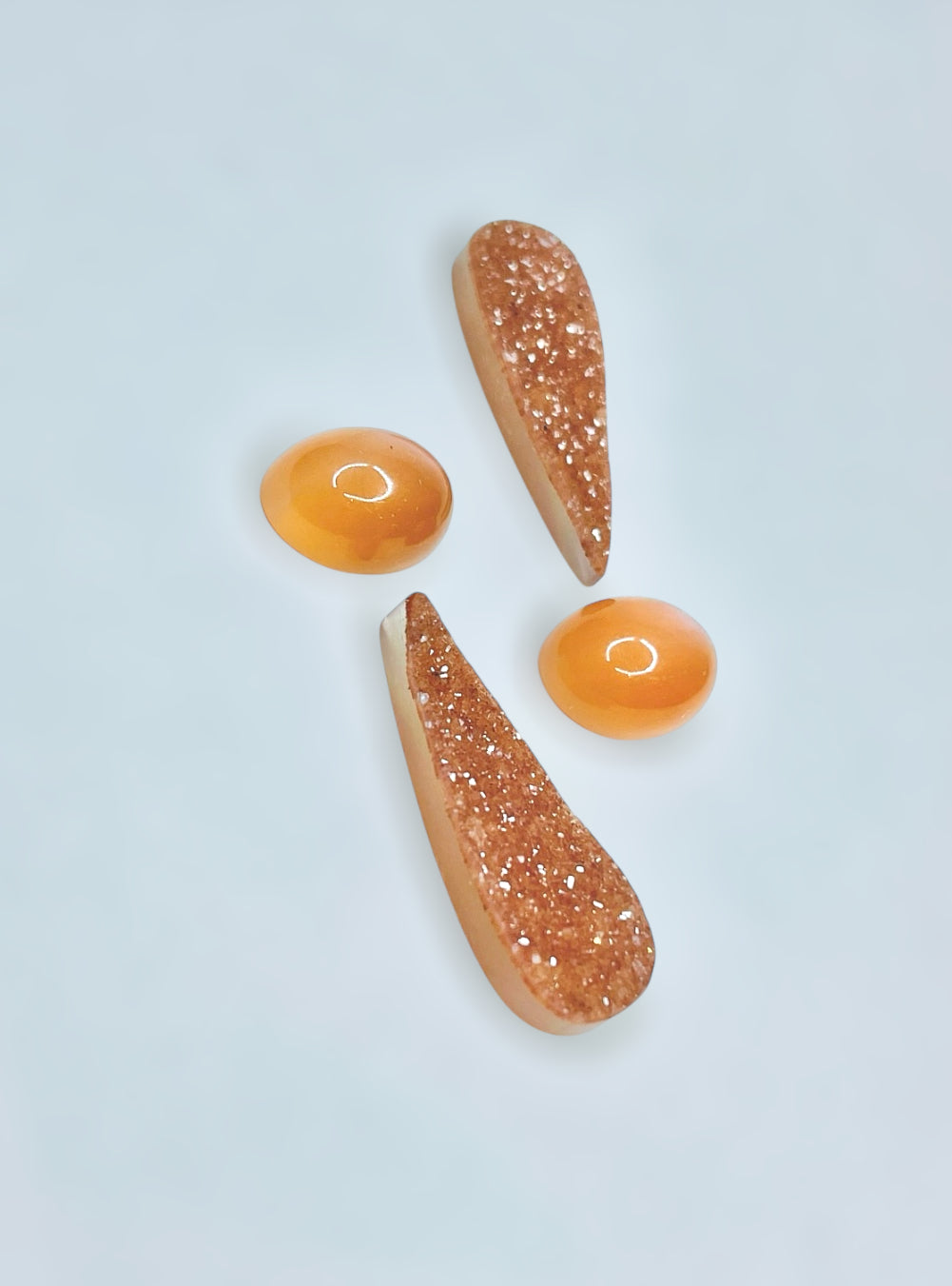 Peach Moonstone & Druzy Earrings