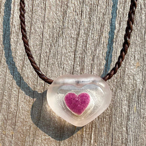 Carved Quartz Heart Necklace