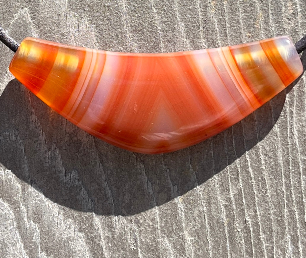 Banded Carnelian Bow Bead & Teardrop