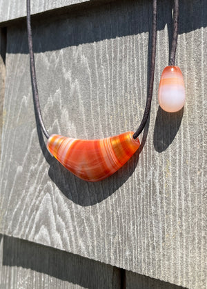 Banded Carnelian Bow Bead & Teardrop