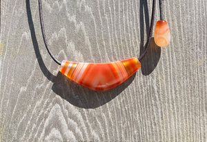 Banded Carnelian Bow Bead & Teardrop