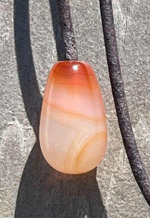 Banded Carnelian Bow Bead & Teardrop