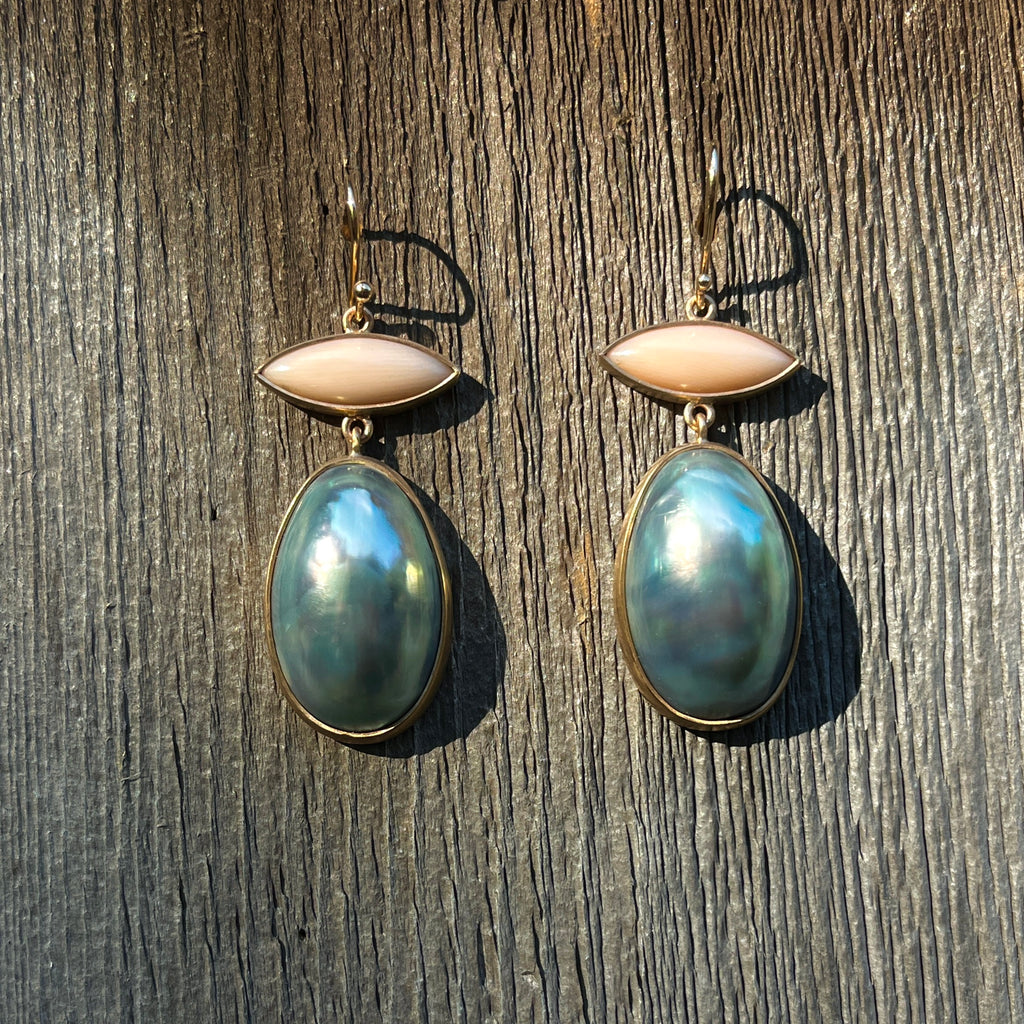 Coral & Osmena Pearl Earrings