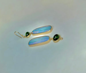 Tourmaline & Opal Earrings