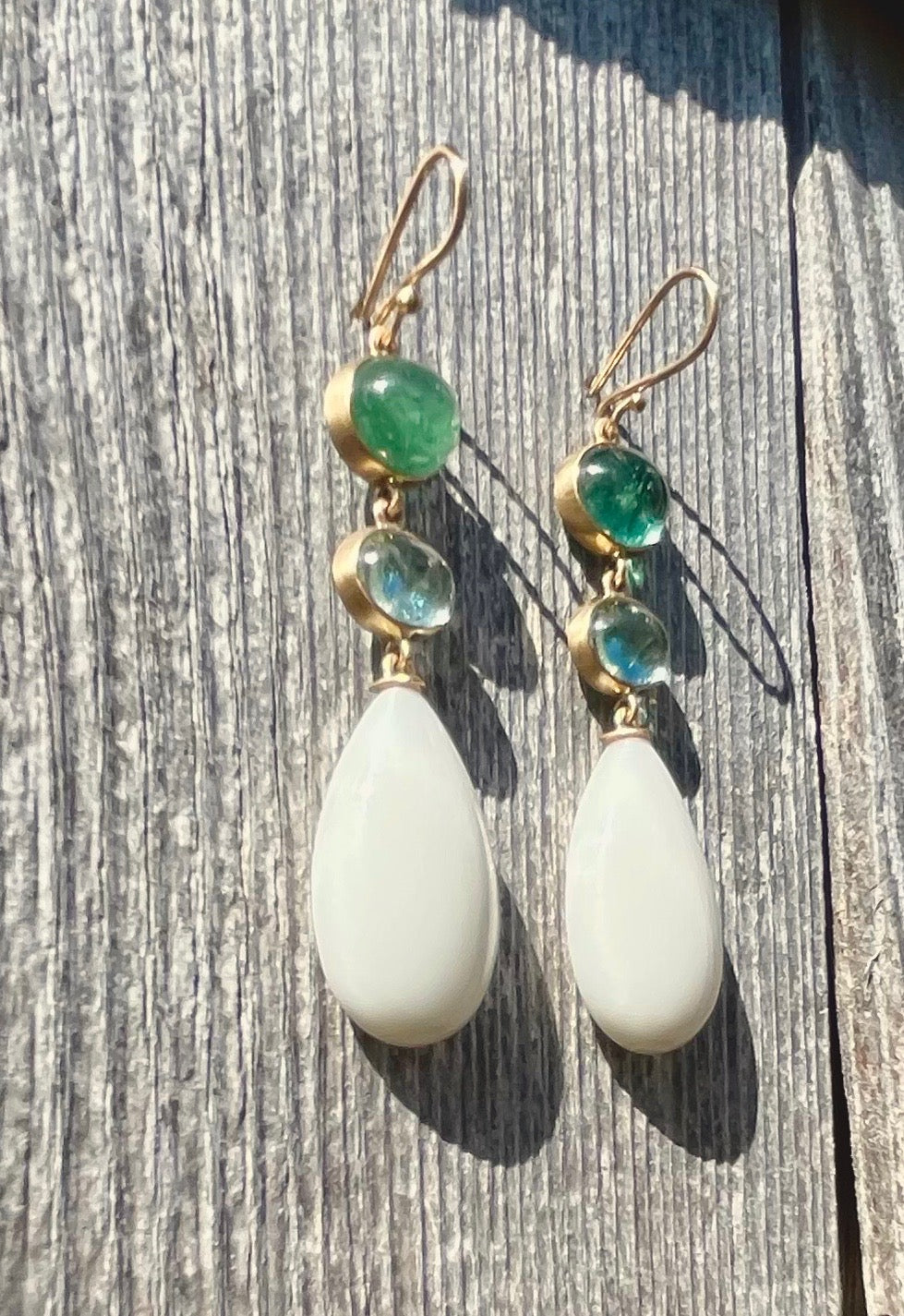 Coral & Tourmaline Earrings