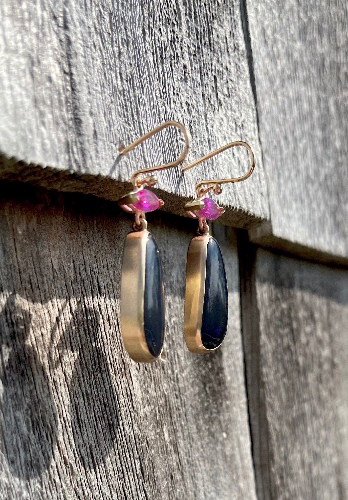 Opal & Sapphire Earrings