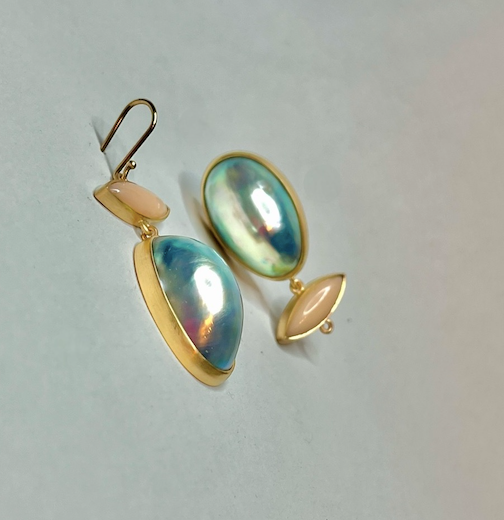 Coral & Osmena Pearl Earrings