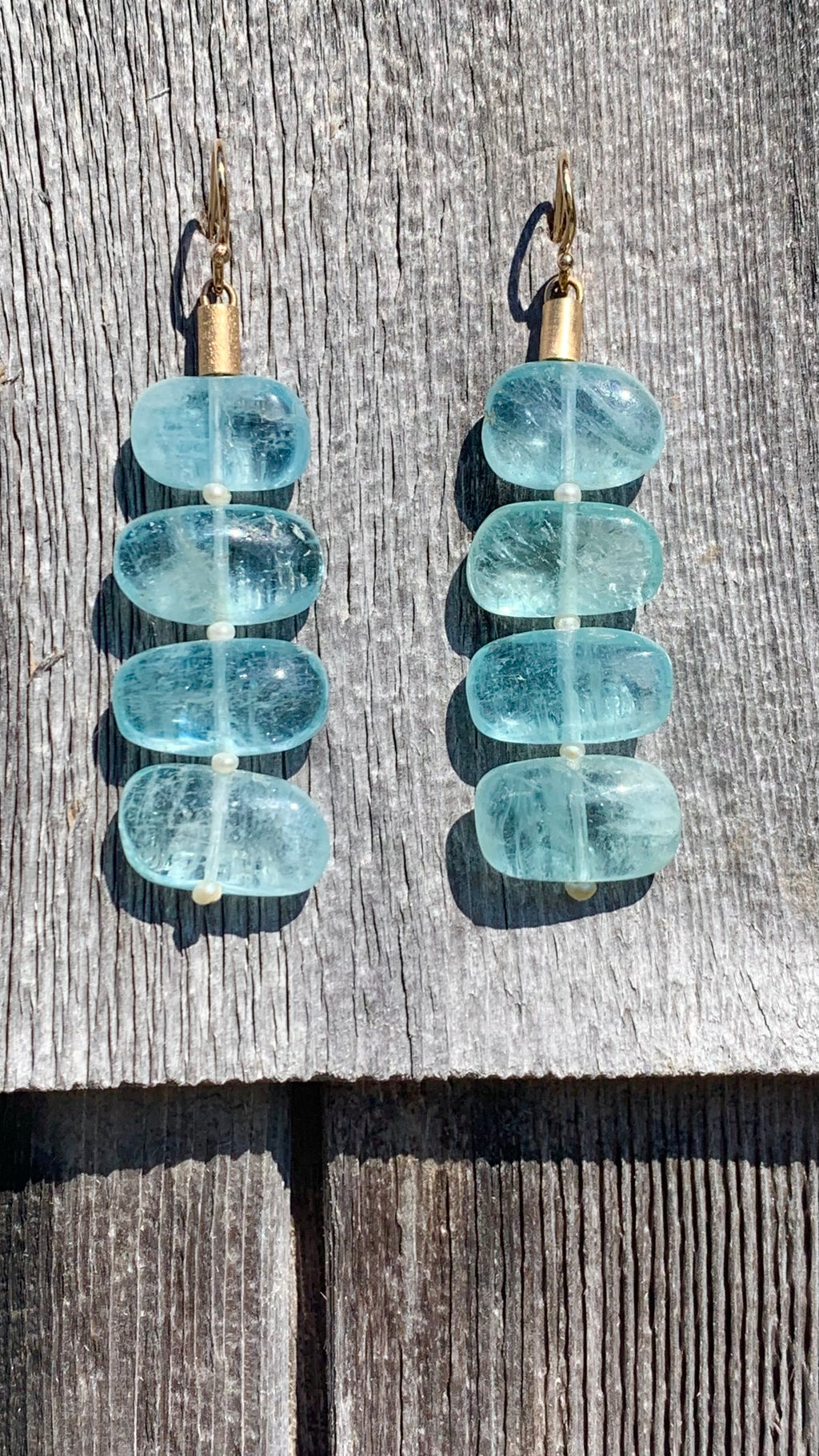 Aquamarine Beaded Earings