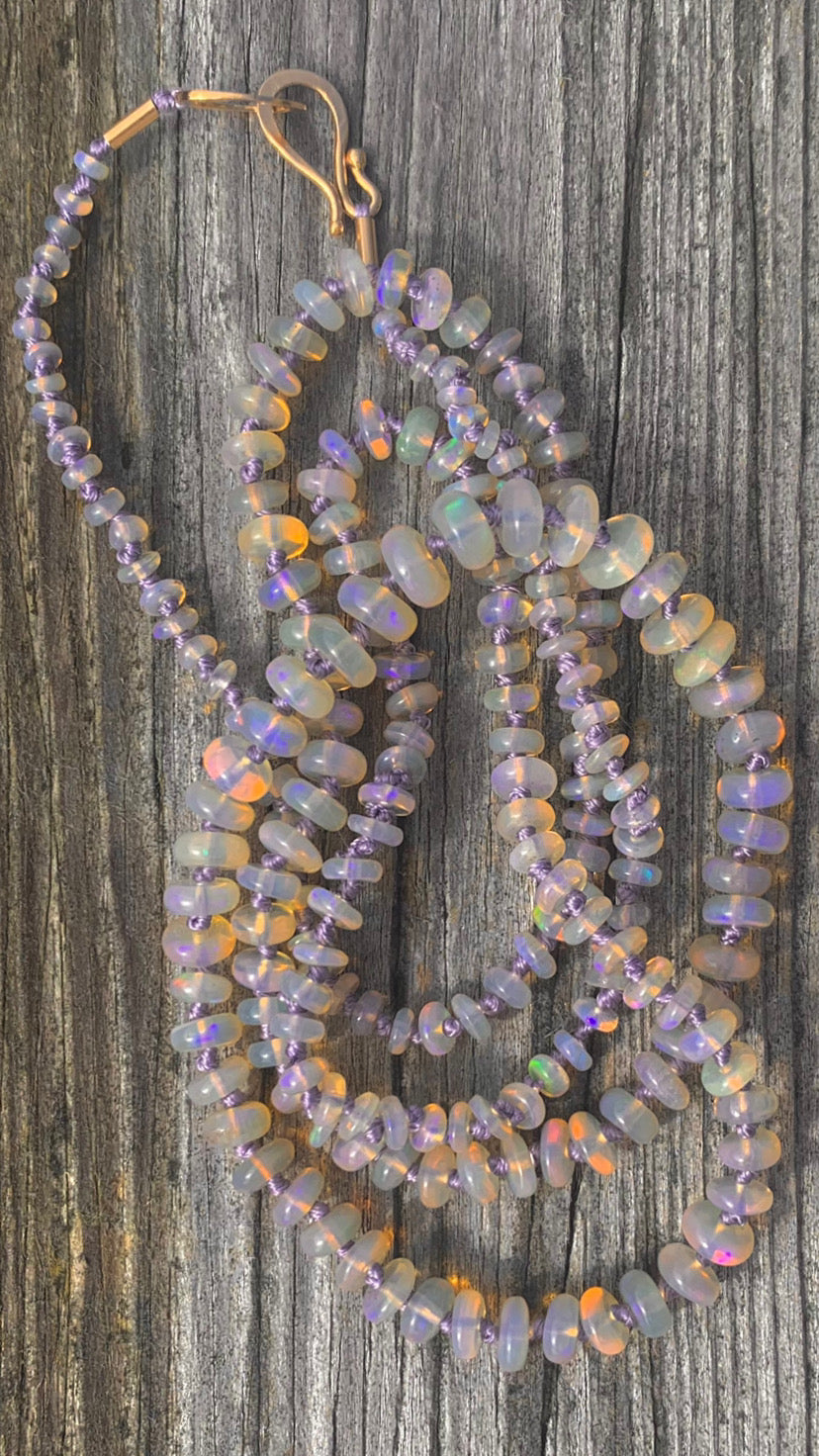 Lavender Honey Opal Necklace