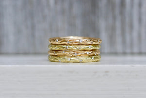 Diamond Stack Rings In Yellow Gold