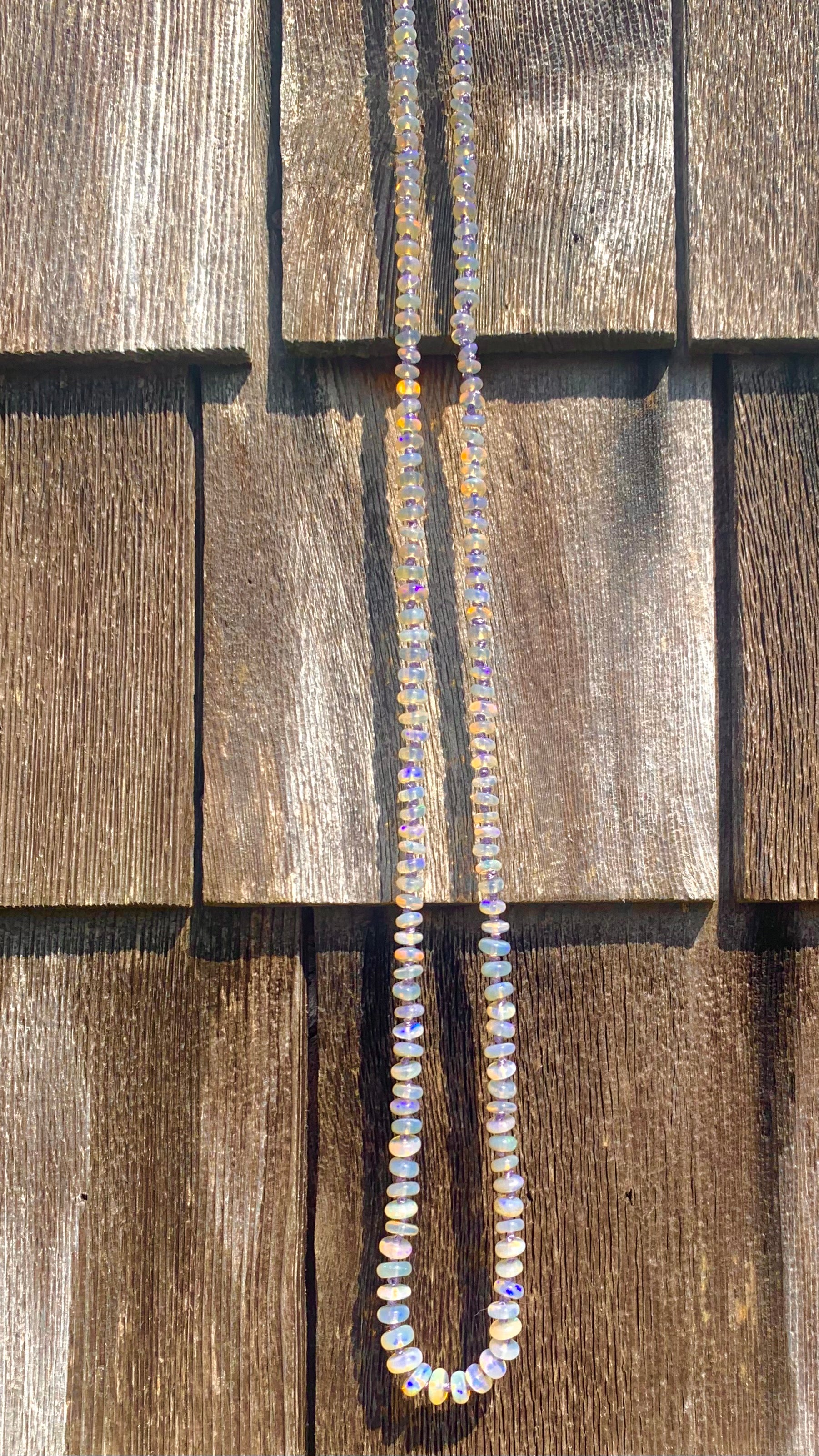 Lavender Honey Opal Necklace