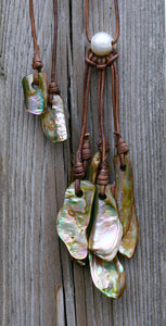 Abalone, South Sea Pearl On Cord Necklace