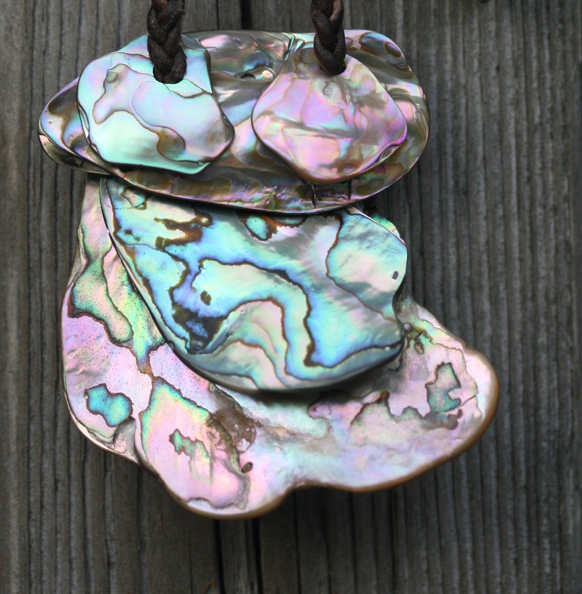 Abalone On Braided Cord Necklace