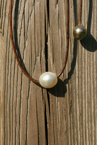 South Sea Pearl On Leather