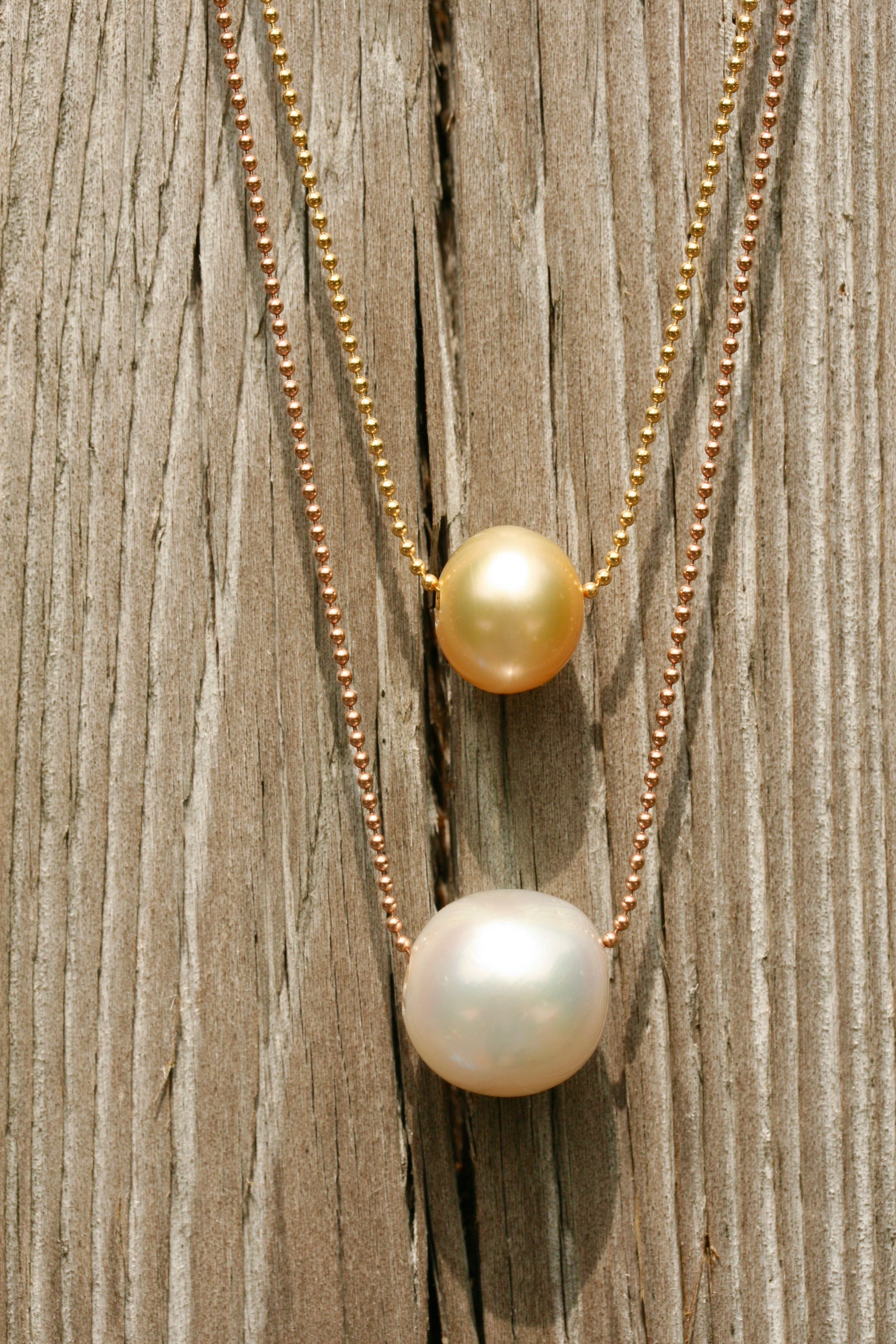 South Sea Pearl & Ball Chain Necklace