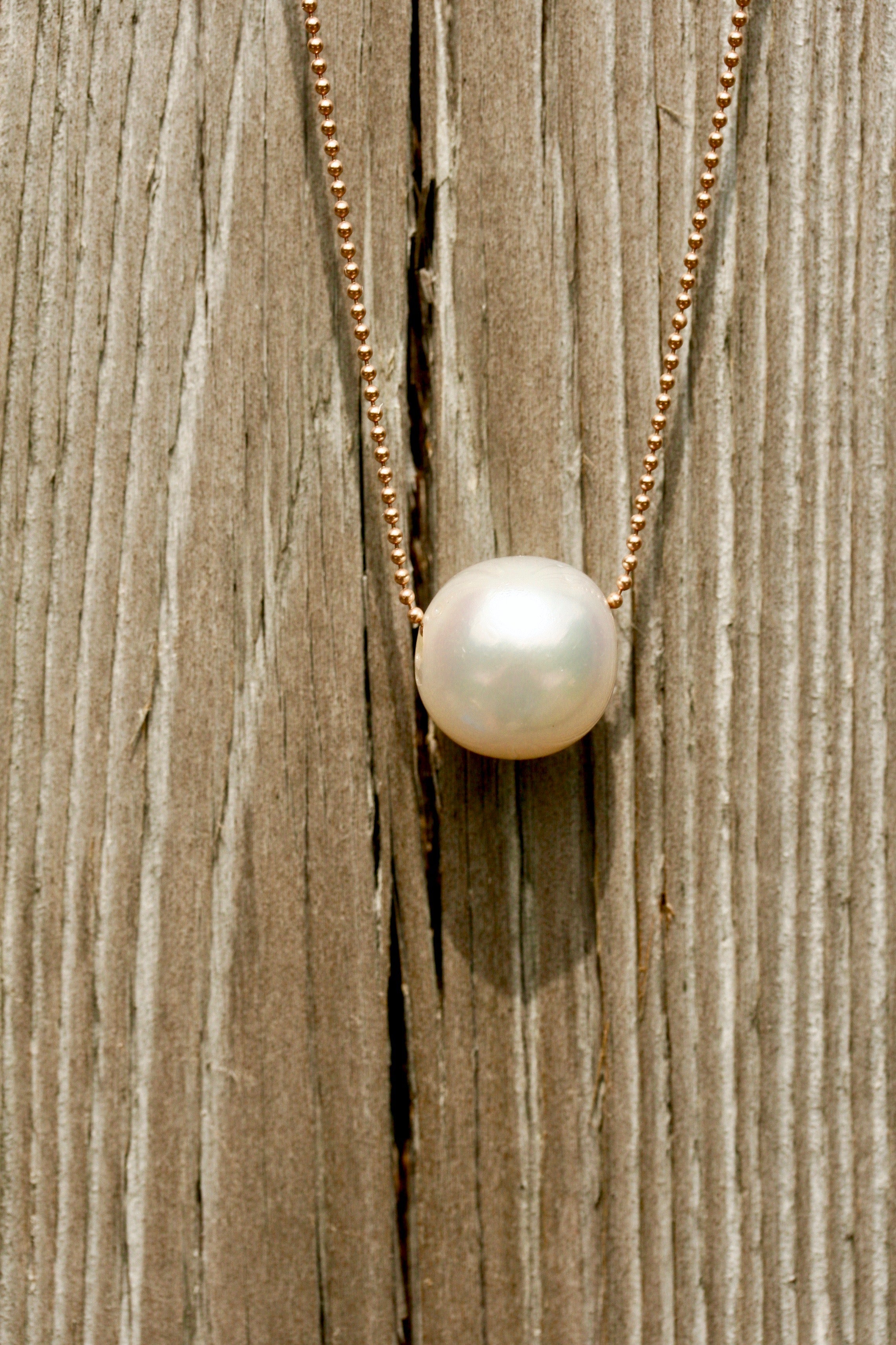 South Sea Pearl & Ball Chain Necklace