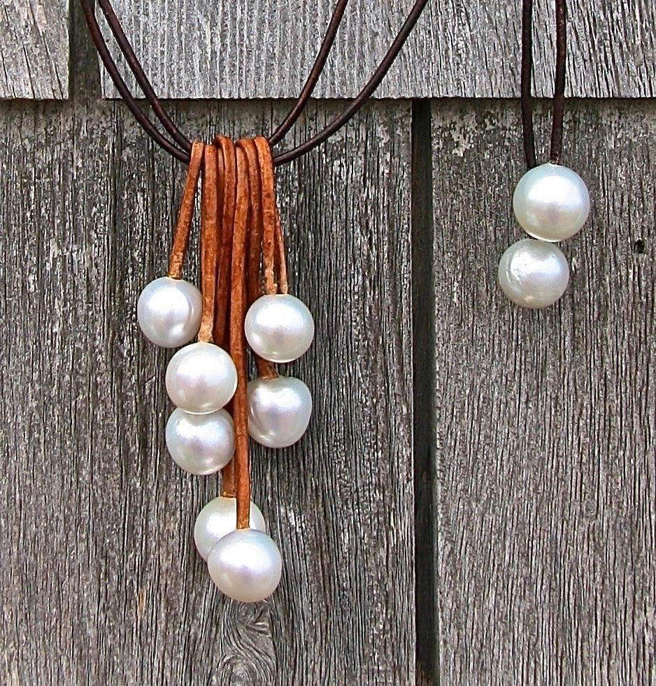 South Sea Pearls on Leather