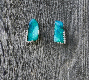 Diamond & Boulder Opal Earrings