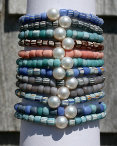 Akoya Pearl & Vintage Glass Bracelets