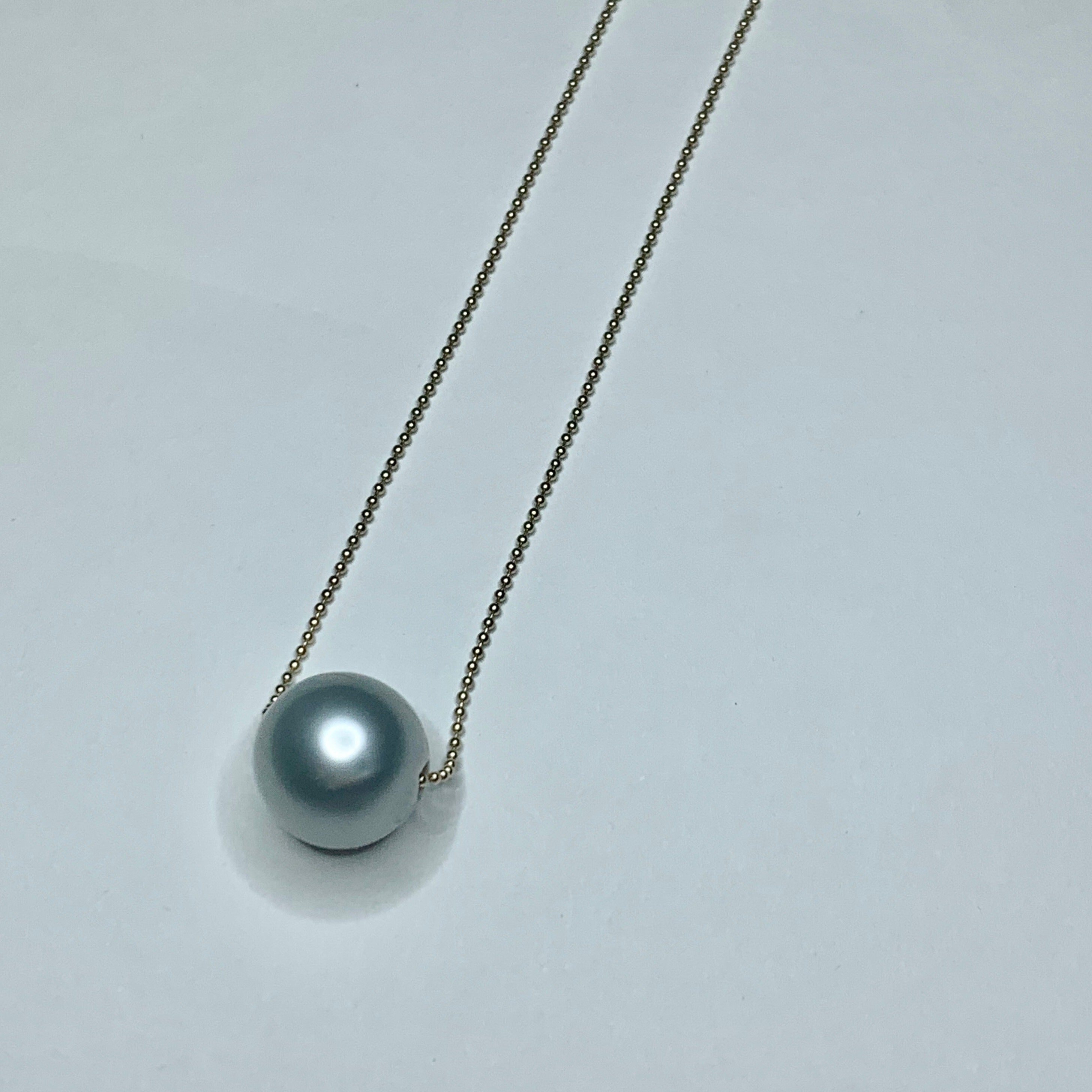 Tahitian Pearl & Ball Chain Necklace